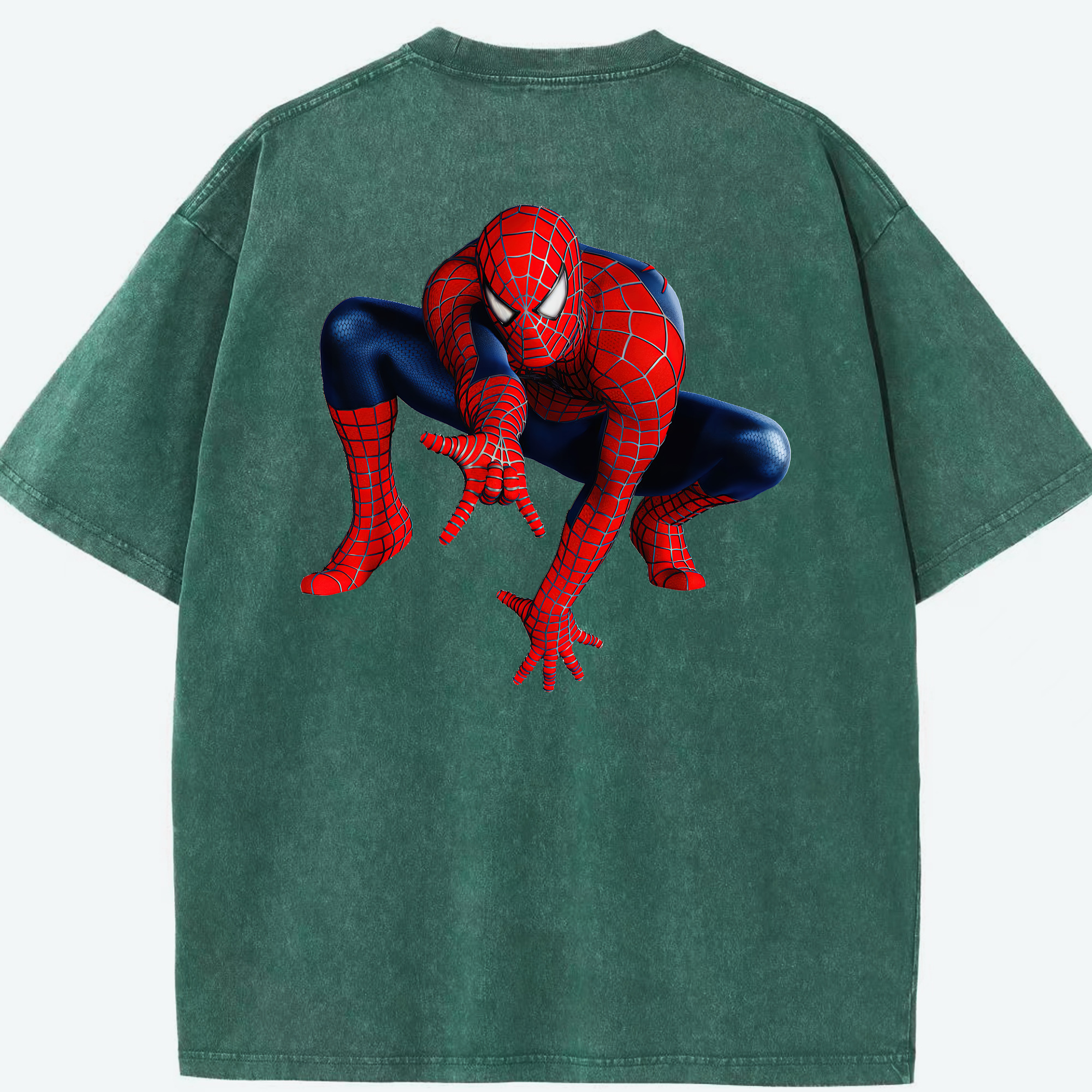 （画像用） Spider Man スパイダーマン 綿100% ヴィンテージ風 半袖Tシャツ（背面プリント）